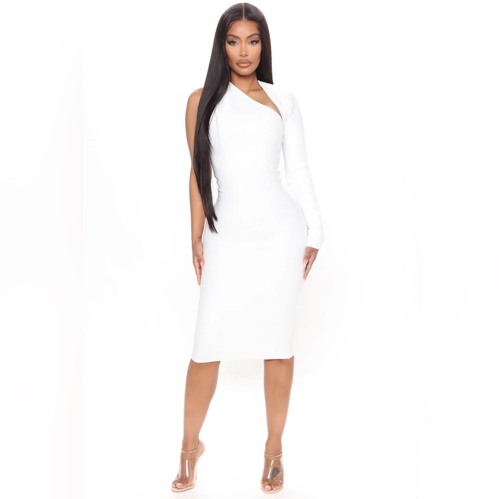 My Love Bandage Midi Dress - White